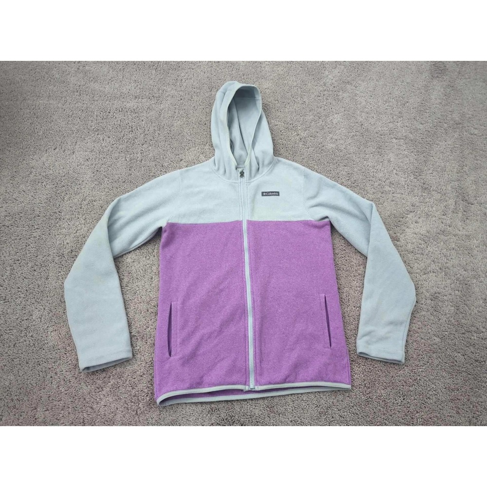 Columbia Sportswear Fleece Hoodie Girls XL 14/16 Full Zip Lavender Blue